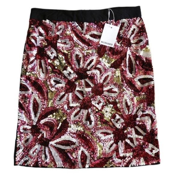 NWT $298 Walter Baker Portia Sequin Skirt 6 - Picture 4 of 8
